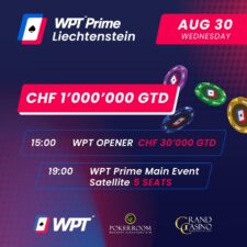 WPT Prime: CHF 30,000 warten zum Auftakt beim افتتاحیه رویداد